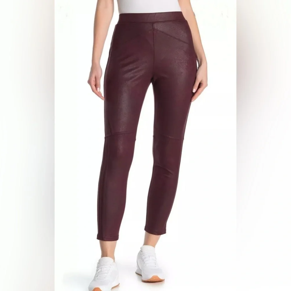 Free People Midnight Vegan Faux Suede Leggings Burgundy Sz XS